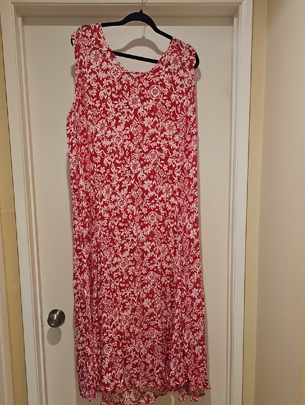 Woman Within Red and White Floral Sundress